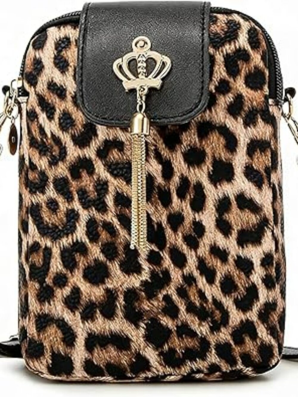 New Leopard Print Small Purse Lightweight Crossbody Zipper Bag Trendy